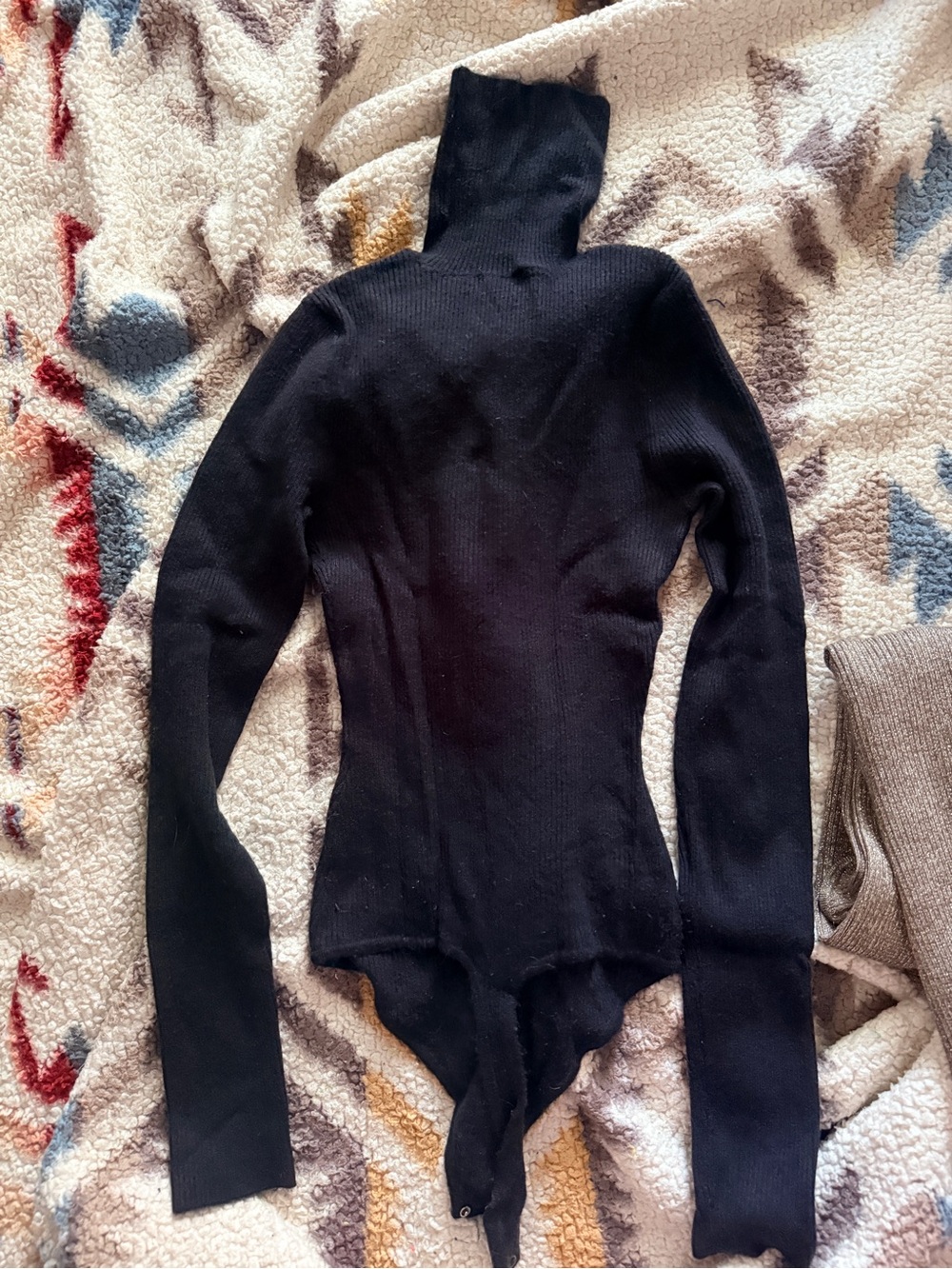 Abercrombie & Fitch Black Ribbed Turtleneck Bodysuit
